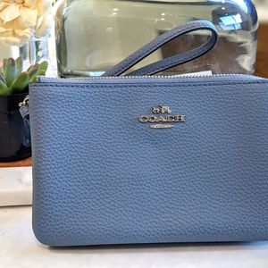 Coach Signature PVC Double Corner Zip Wrist Wallet